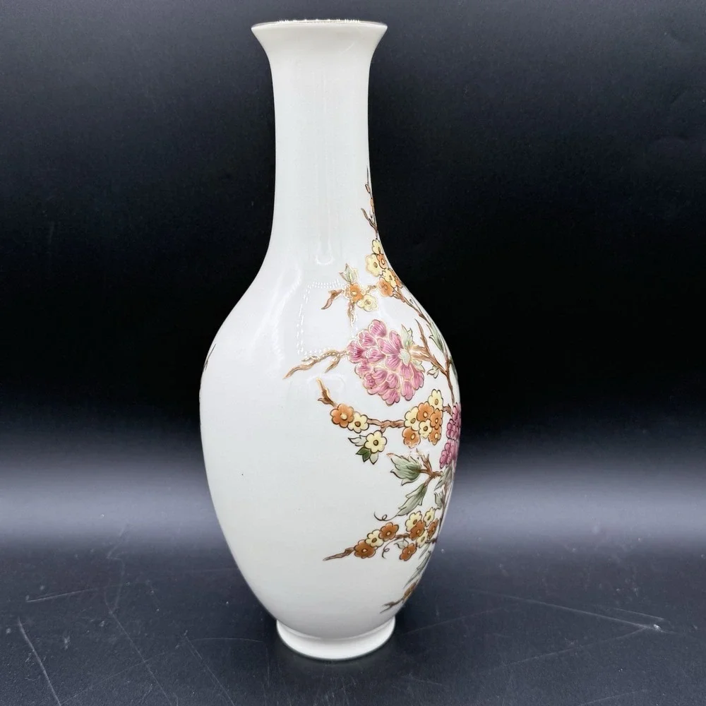 Zsolnay Vase‎ with Flower Decor - Signed 10 Inch Tall